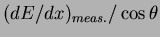 $(dE/dx)_{meas.}/\cos \theta$