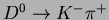 $D^0
\rightarrow K^- \pi^+$