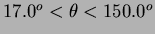 $17.0^o < \theta <
150.0^o$